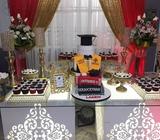 DECORACIONES, CATERING, ALQUILER MESAS Y SILLAS, SALONEROS, DJ