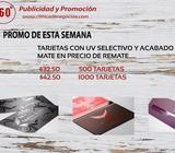 Tarjetas con Uv Selectivo. 1000 X 42.50