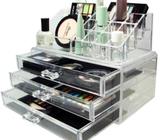 ORGANIZADOR DE MAQUILLAJE 3 PISOS ACRÍLICO
