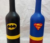 Botellas decorativas de Superheroes Batman y Superman