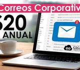 3 Correos Corporativos $20 anuales