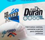 FABRICA DE CAMISETAS BLANCAS Y DE COLOR PARA CAMPAÑA POLITICA