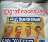 Camisetas Campaña Blancas con Publicidad
