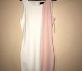 Vestido Color Nude Combinado