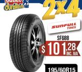 LLANTAS 195/60R15 SUNFULL SF688 VIVANT F3 S30 GRATOUR Idea HLX F3 CLASIQ LF M5G