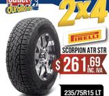 LLANTAS 235/75R15 LT PIRELLI SCORPION ATR STREET LUV DMAX BT50 KORANDO A230 Montero Sport 4WD KORAND