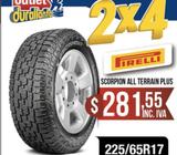 LLANTAS 225/65R17 PIRELLI SCORPION ALL TERRAIN PLUS GRAND VITARA SZ XTrail CLASSIC MT XTRAIL SENSE R