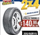 LLANTAS 205/60R15 SAILUN ATREZZO TOURING LS New Carens FOX CROSSFOX PASSAT CC New Carens LX