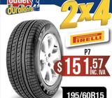 LLANTAS 195/60R15 PIRELLI P7 VIVANT F3 S30 GRATOUR Idea HLX F3 CLASIQ LF M5G