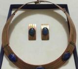 Juego De Collar Y Aretes Lapislázuli Y Cobre