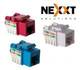 CONECTOR JACK KEYSTONE NEXXT CAT 6 RJ 45 HEMBRA GRIS Y AZUL