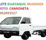 FLETE, GUAYAQUIL, MUDANZA, MOTO, CAMIONETA, 0962893527